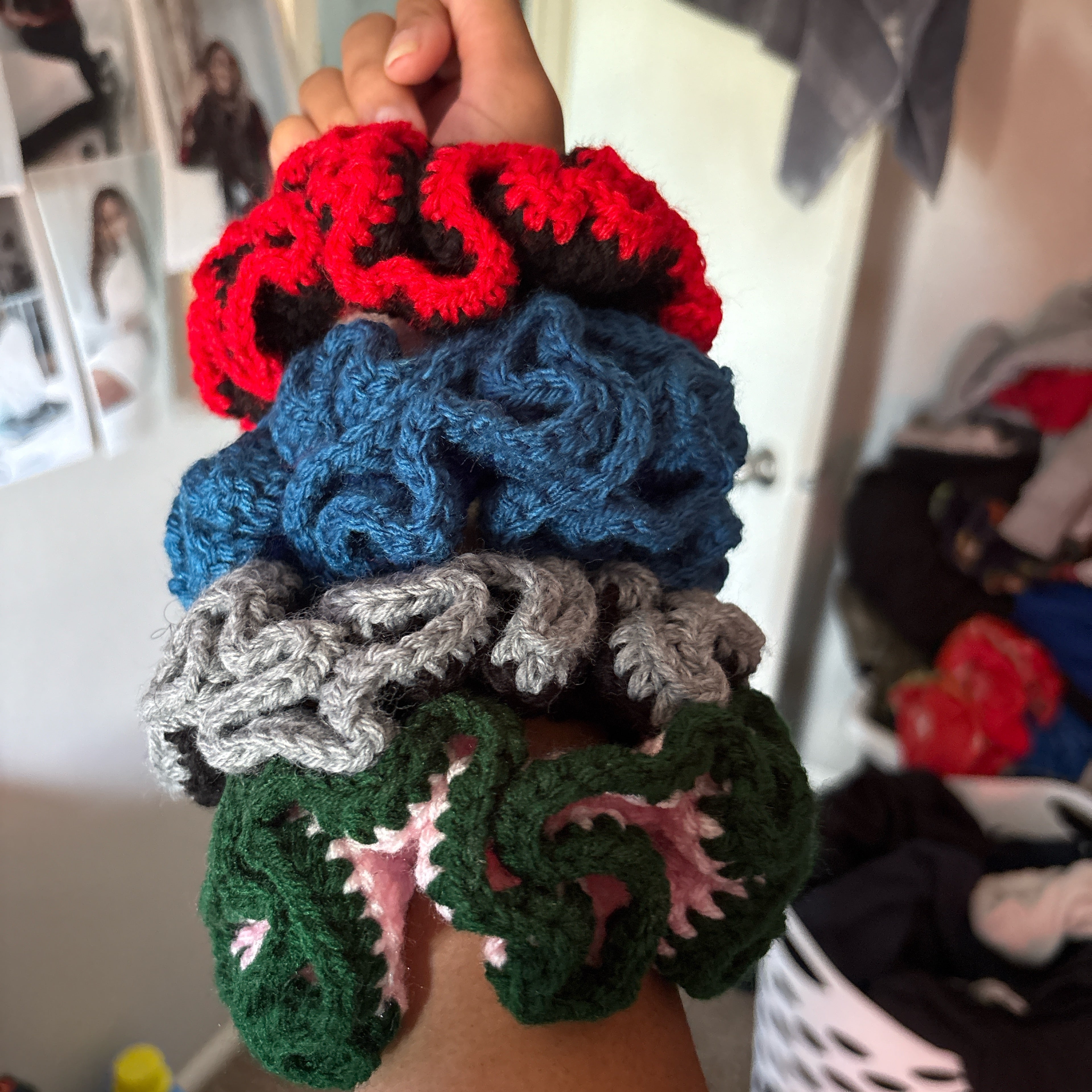 Crochet scrunchies